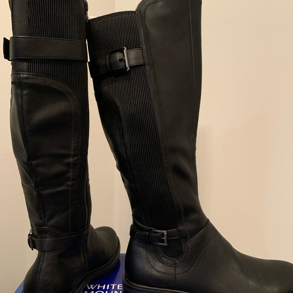White mountain loyal Riding Boot women Blk in box